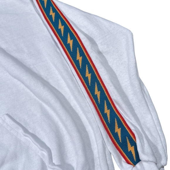 Aviator Nation White Hoodie with Multicolor Stripes - Picture 3 of 10